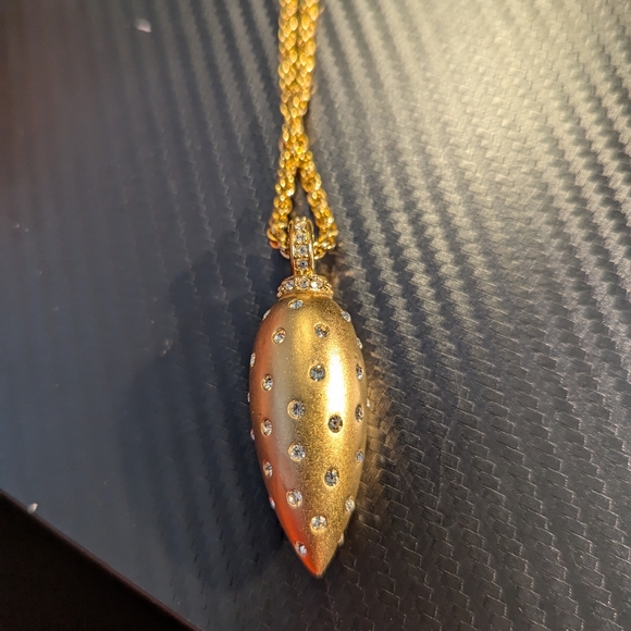 Swarovski Brushed Gold Teardrop Pendant - Picture 3 of 3